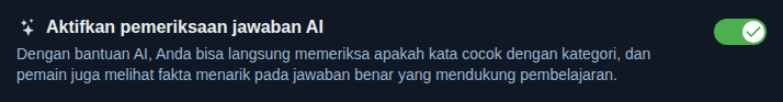 Pengaturan: pemeriksaan jawaban oleh AI