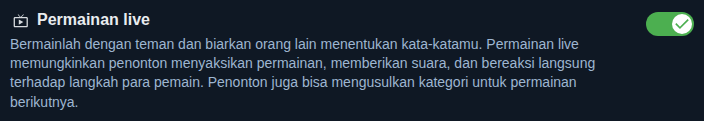 Pengaturan: permainan langsung