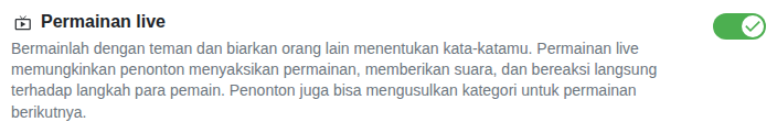 Pengaturan: permainan langsung