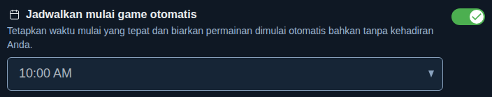 Pengaturan: waktu mulai tetap