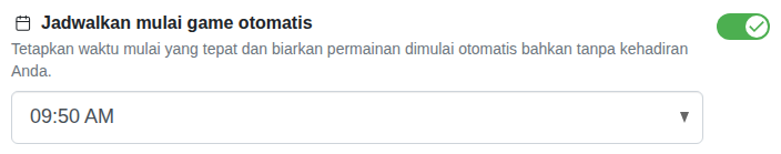 Pengaturan: waktu mulai tetap