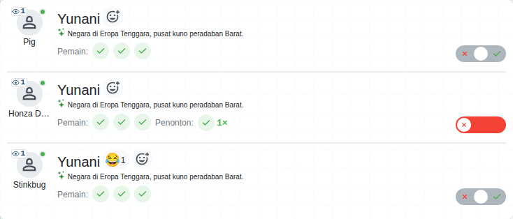 Suara satu penonton