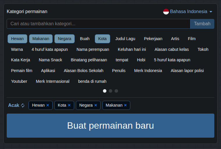 Memilih kategori